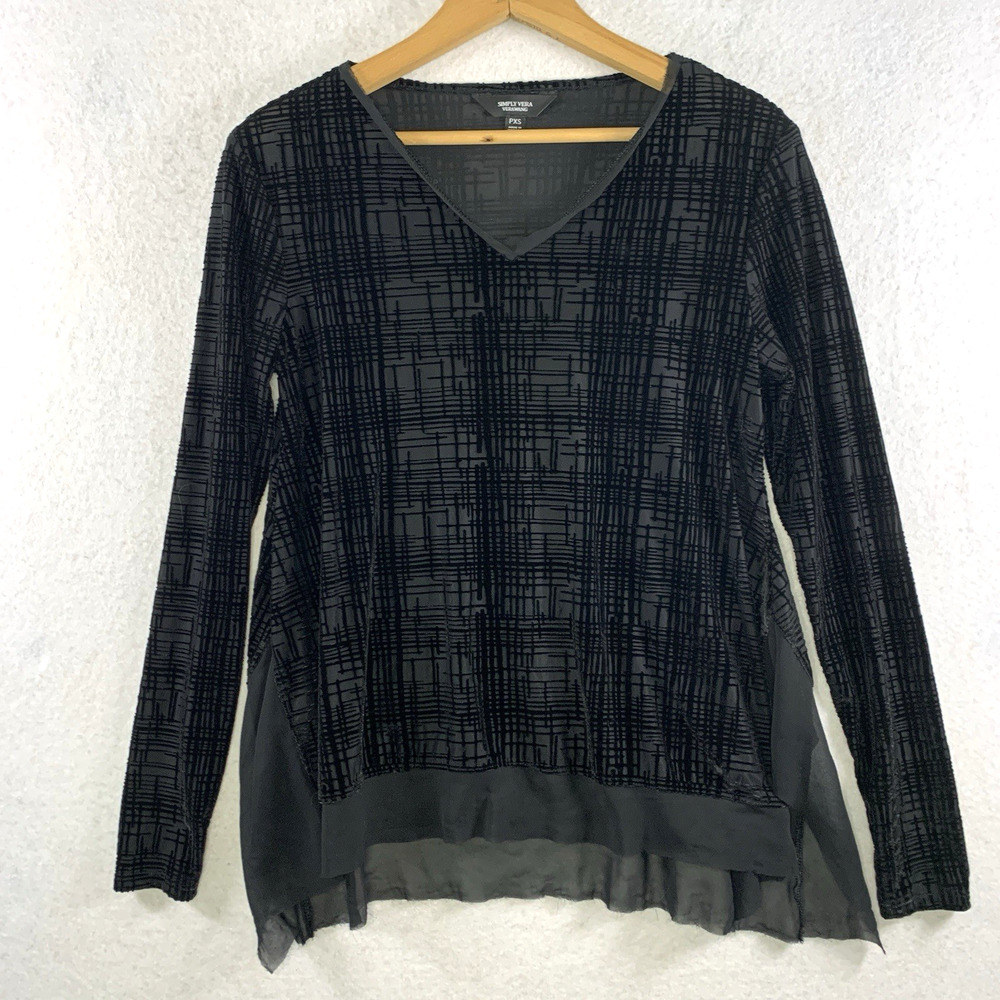 Womens Burnout Velvet Chiffon Top Sz XS Petite Whimsigoth Fairy Grunge‎ Event